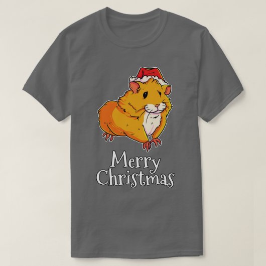 メリークリスマスハムスターサンタスハットハムスター Tシャツ (デザイン正面)