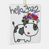 メリークリスマスハロー2022さよなら2021牛おもしろいさん セラミックオーナメント (右)