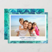 メリークリスマスハワイアン熱帯ビーチ写真 シーズンカード (正面/裏面)