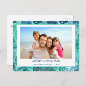 メリークリスマスハワイアン熱帯ビーチ写真 シーズンポストカード (正面/裏面)
