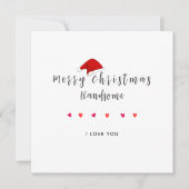 メリークリスマスハンサムな夫の写真カード シーズンカード (正面)