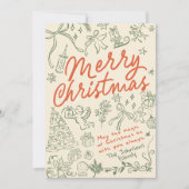 メリークリスマスハンドがクリスマスカードを引いた シーズンカード (正面)