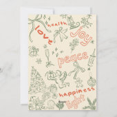 メリークリスマスハンドがクリスマスカードを引いた シーズンカード (裏面)