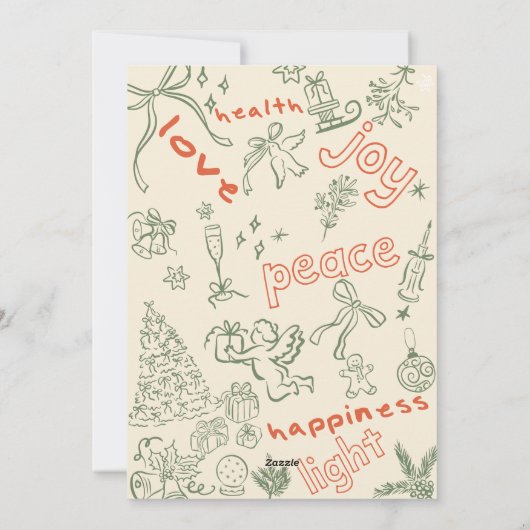 メリークリスマスハンドがクリスマスカードを引いた シーズンカード (裏面)