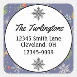 メリークリスマスハンドドロッドツリーズ差出人住所 スクエアシール