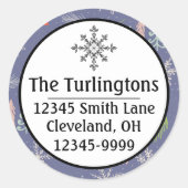 メリークリスマスハンドドロッドツリーズ差出人住所 ラウンドシール (正面)