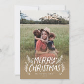 メリークリスマスハンドドロッドパインベリー写真ホリ シーズンカード (正面)