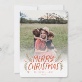 メリークリスマスハンドドロッドパインベリー赤写真 シーズンカード (正面)