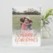 メリークリスマスハンドドロッドパインベリー赤写真 シーズンカード (スタンド正面)