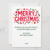 メリークリスマスハンドドローカスタムドの写真 シーズンカード (裏面)