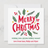 メリークリスマスハンドドローカスタムドの写真 シーズンカード (正面)