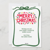 メリークリスマスハンドドローカスタムドの写真 シーズンカード (裏面)