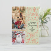 メリークリスマスハンドドロードアイコムレッド緑2写真 シーズンカード (スタンド正面)