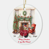 メリークリスマスハンドメイドのベスティクリスマスの飾り セラミックオーナメント (左)