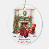 メリークリスマスハンドメイドベスティクリスマス2 セラミックオーナメント (左)