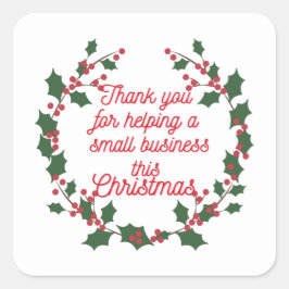 メリークリスマスハンドメイド小規模企業に感謝 スクエアシール