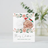 メリークリスマスハンドモダンレット写真 シーズンポストカード (スタンド正面)