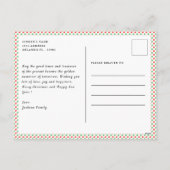 メリークリスマスハンドモダンレット写真 シーズンポストカード (裏面)