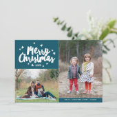 メリークリスマスハンドレタッド2フォトホリデー シーズンカード (スタンド正面)