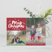 メリークリスマスハンドレタッド2フォトホリデー シーズンカード (スタンド正面)