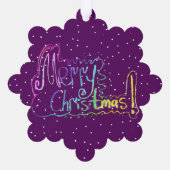 メリークリスマスハンドレタリング紙オーナメントカード オーナメントカード (裏面)