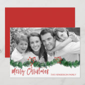 メリークリスマスハンドレタースクリプトフォトカード シーズンカード (正面/裏面)