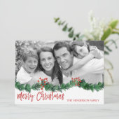 メリークリスマスハンドレタースクリプトフォトカード シーズンカード (スタンド正面)