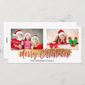 メリークリスマスハンドレタースクリプトフォトカード シーズンカード (正面/裏面)