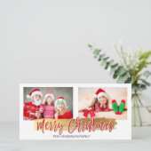 メリークリスマスハンドレタースクリプトフォトカード シーズンカード (スタンド正面)