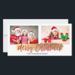 メリークリスマスハンドレタースクリプトフォトカード シーズンカード<br><div class="desc">メリークリスマスハンドレタースクリプトフォトカード。この手書きブラシスクリプトの写真と文字は、写真とカスタマイズ家族の名前で更新および更新できる。</div>