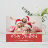 メリークリスマスハンドレタースクリプトフォトカード シーズンカード (スタンド正面)