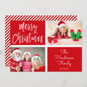 メリークリスマスハンドレタースクリプトフォトカード シーズンカード (正面/裏面)