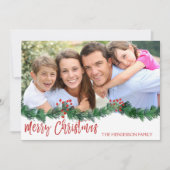 メリークリスマスハンドレタースクリプトフォトカード シーズンカード (正面)