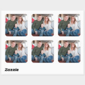 メリークリスマスハンドレタースクリプトフォトステッカー スクエアシール (シート)