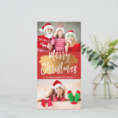 メリークリスマスハンドレタースクリプト2フォトカード シーズンカード (スタンド正面)