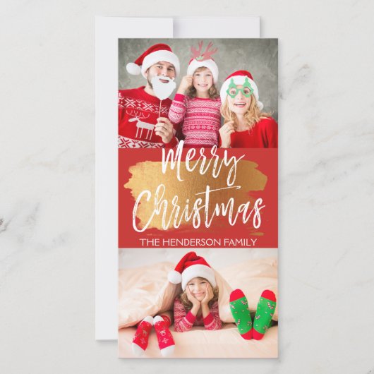 メリークリスマスハンドレタースクリプト2フォトカード シーズンカード (正面)
