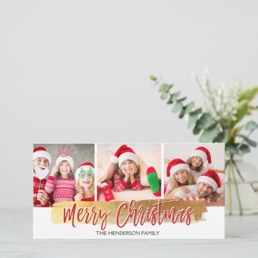 メリークリスマスハンドレタースクリプト3フォトカード シーズンカード (スタンド正面)