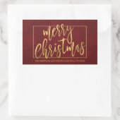 メリークリスマスハンドレター差出人住所 長方形シール (バッグ)