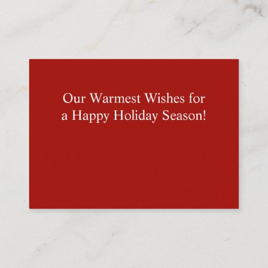 メリークリスマスハンドレットフォトカード エンクロージャーカード (裏面)