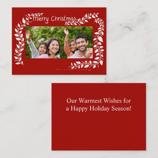 メリークリスマスハンドレットフォトカード エンクロージャーカード (正面/裏面)