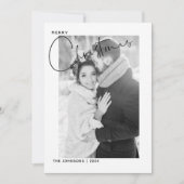 メリークリスマスハンドレットフォト初めてのクリスマス シーズンカード (正面)