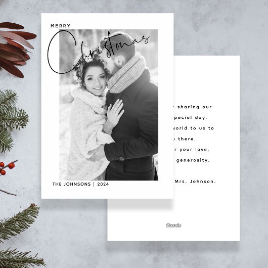 メリークリスマスハンドレットフォト初めてのクリスマス シーズンカード