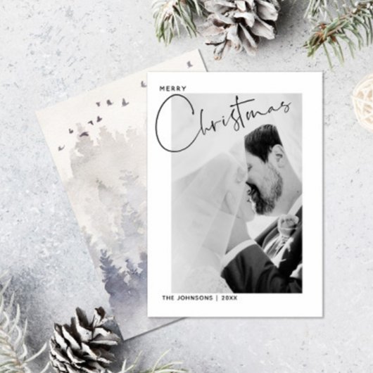 メリークリスマスハンドレットフォト初めてのクリスマス シーズンカード