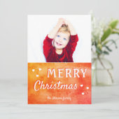 メリークリスマスハートメタリック家族写真 シーズンカード (スタンド正面)