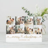 メリークリスマスハート写真コラージュ シーズンカード (スタンド正面)