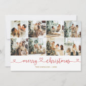 メリークリスマスハート写真コラージュ シーズンカード (正面)