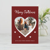 メリークリスマスハート家族写真 シーズンカード (スタンド正面)