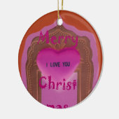 メリークリスマスハート セラミックオーナメント (左)