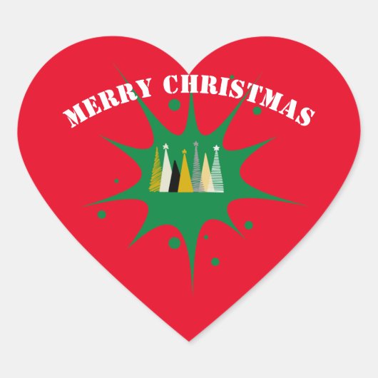 メリークリスマスハート ハートシール (正面)