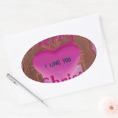 メリークリスマスハート 楕円形シール (封筒)